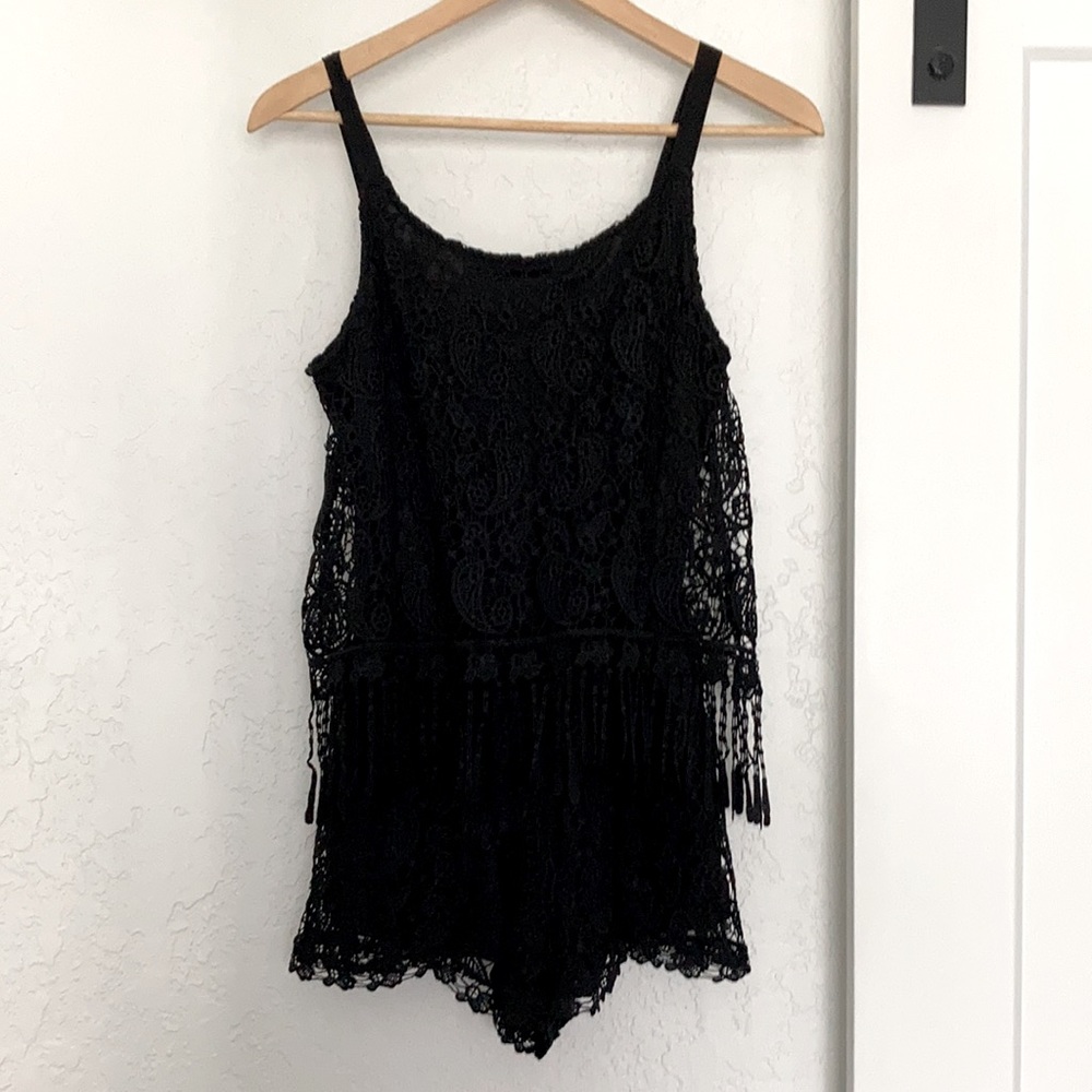 Adorable black lace romper